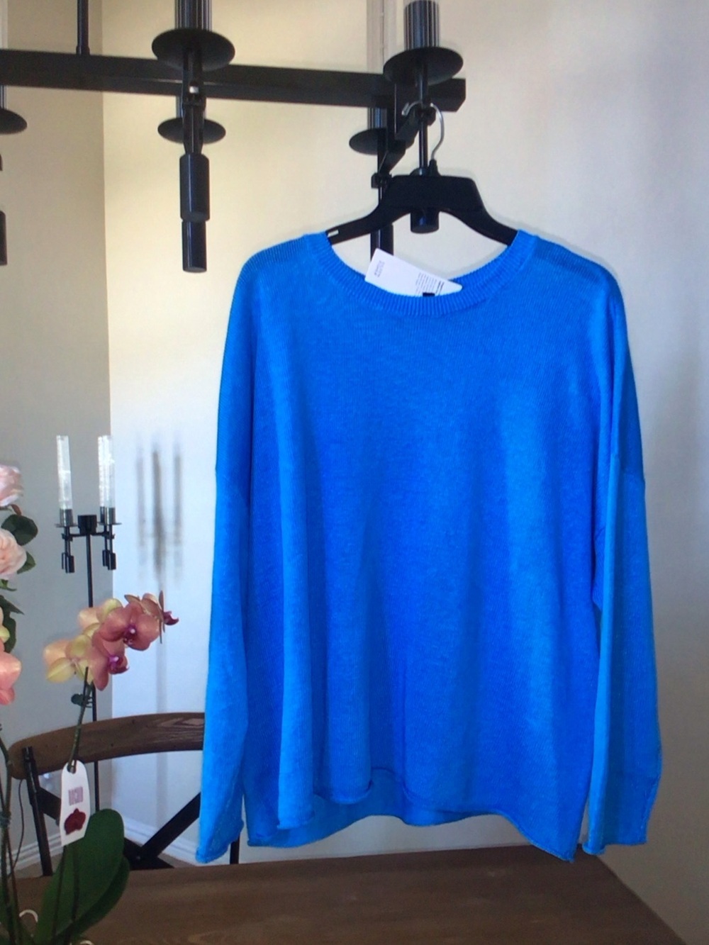 Eileen Fisher Bright Blue Lightweight Knit Sweater